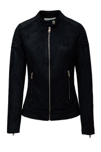 OUTLET SLIM SUEDE JACKET, BLACK, XXL