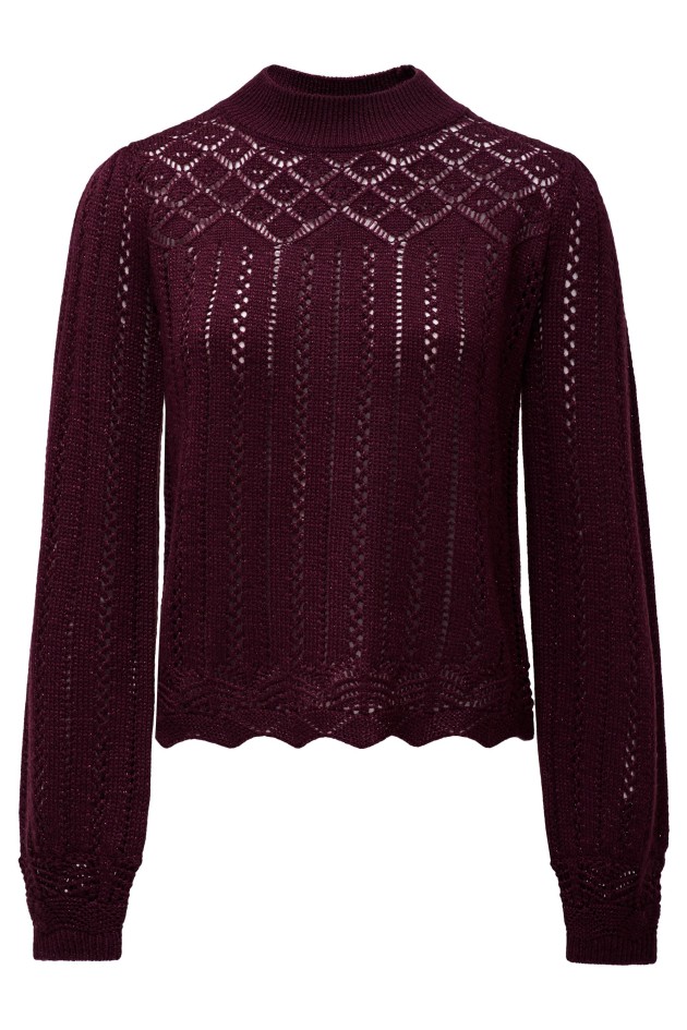 OUTLET SWEATER MOCK-NE, DARK RED V1, XXL
