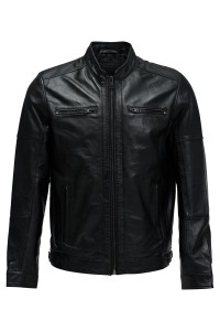 OUTLET LEATHER BIKER, BLACK, XXL