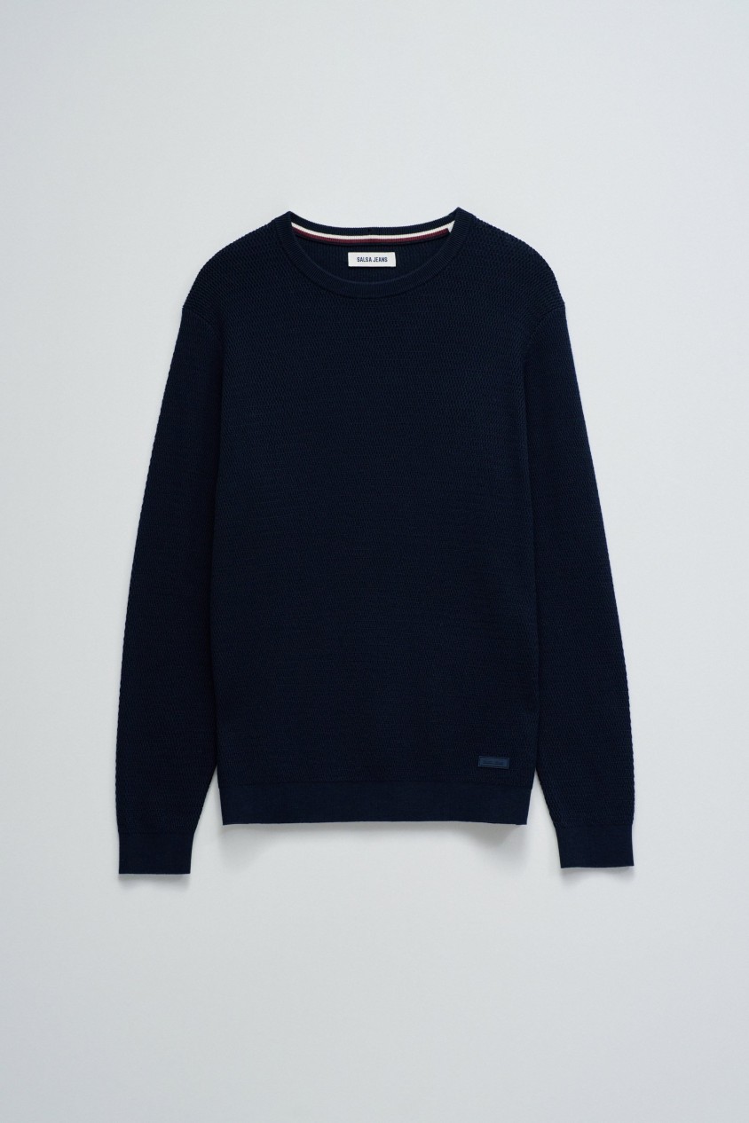 TEXTURIERTER STRICKPULLOVER