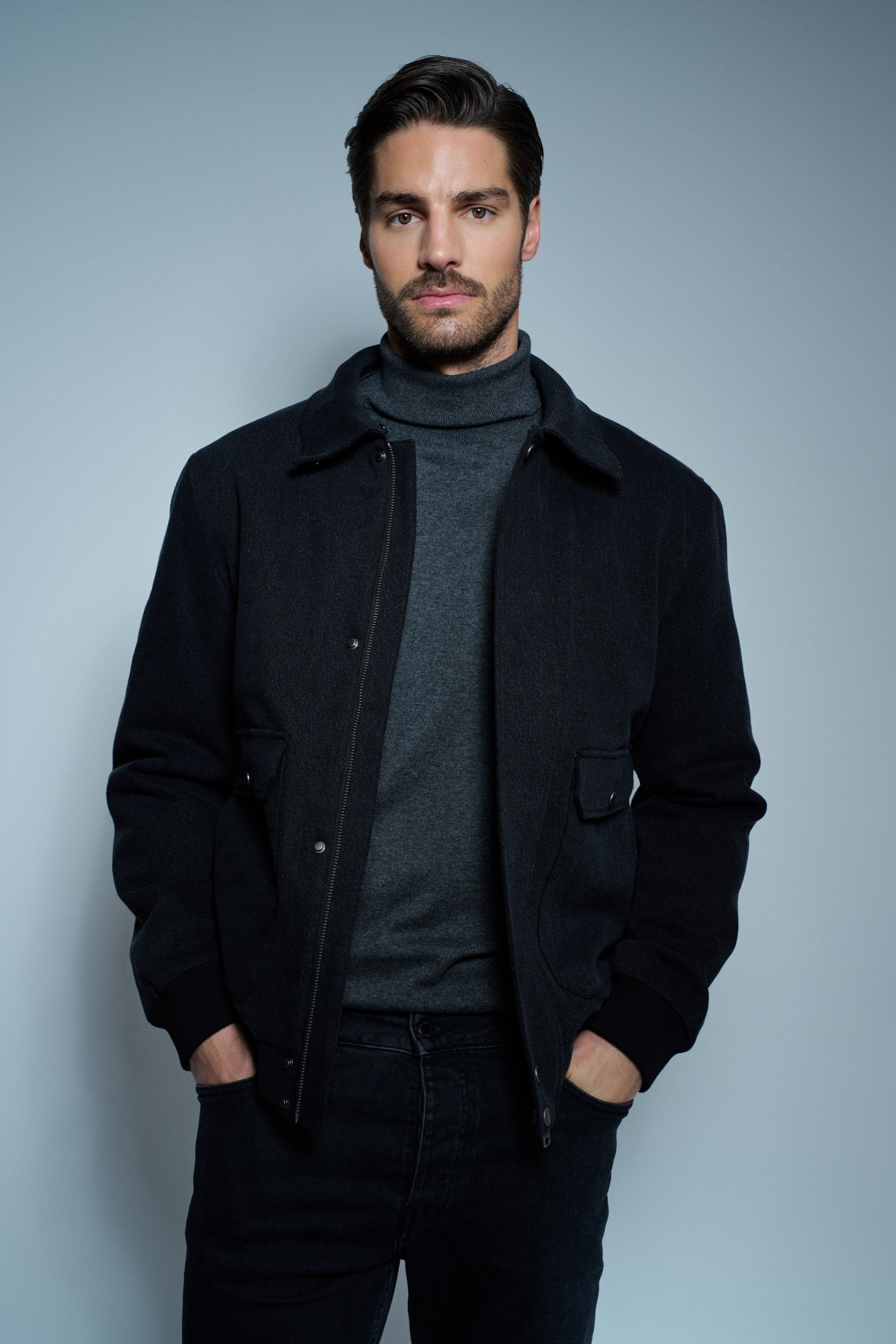 BOMBER JACKET WITH FUR COLLAR