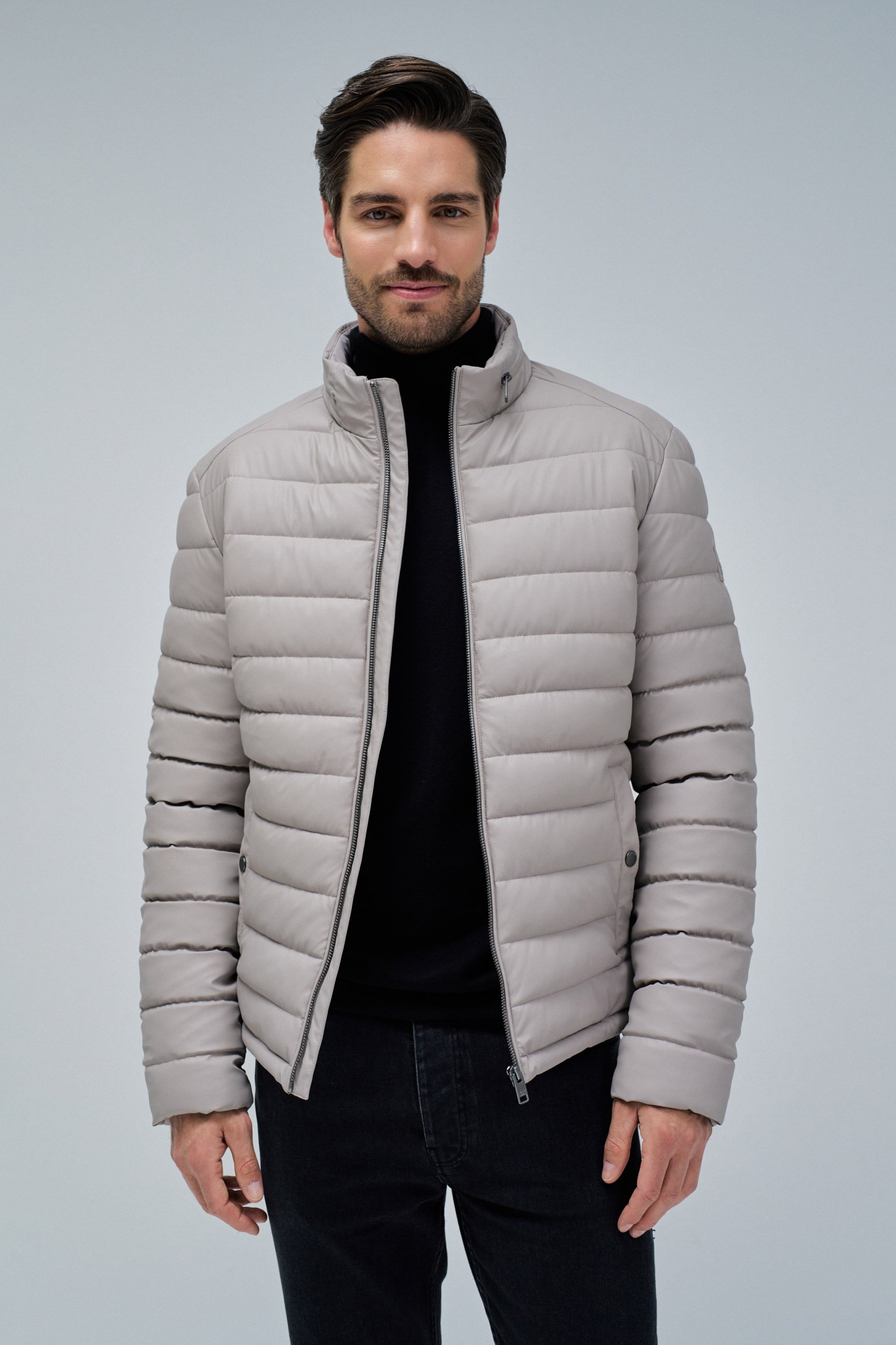 PUFFER JACKET LEATHER EFFECT