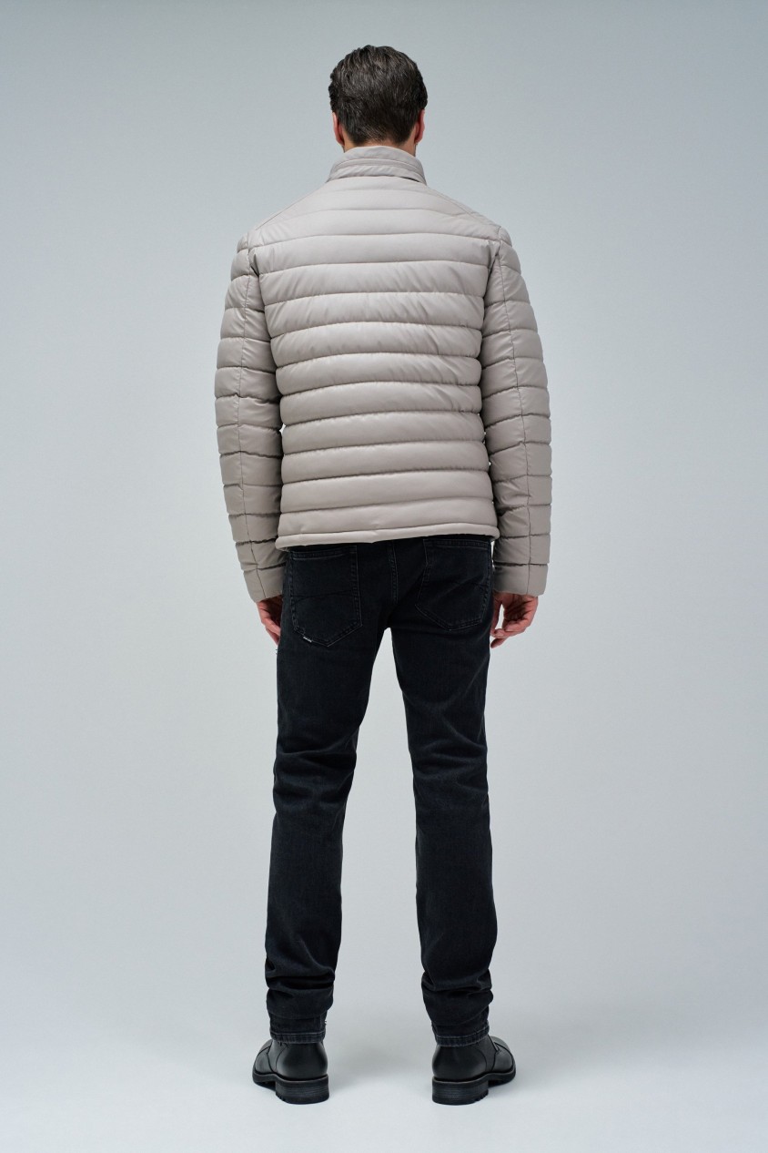 PUFFER JACKET LEATHER EFFECT