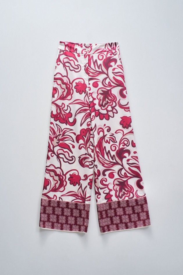 PANTALON COUPE DROITE AVEC IMPRIMÉ FLORAL