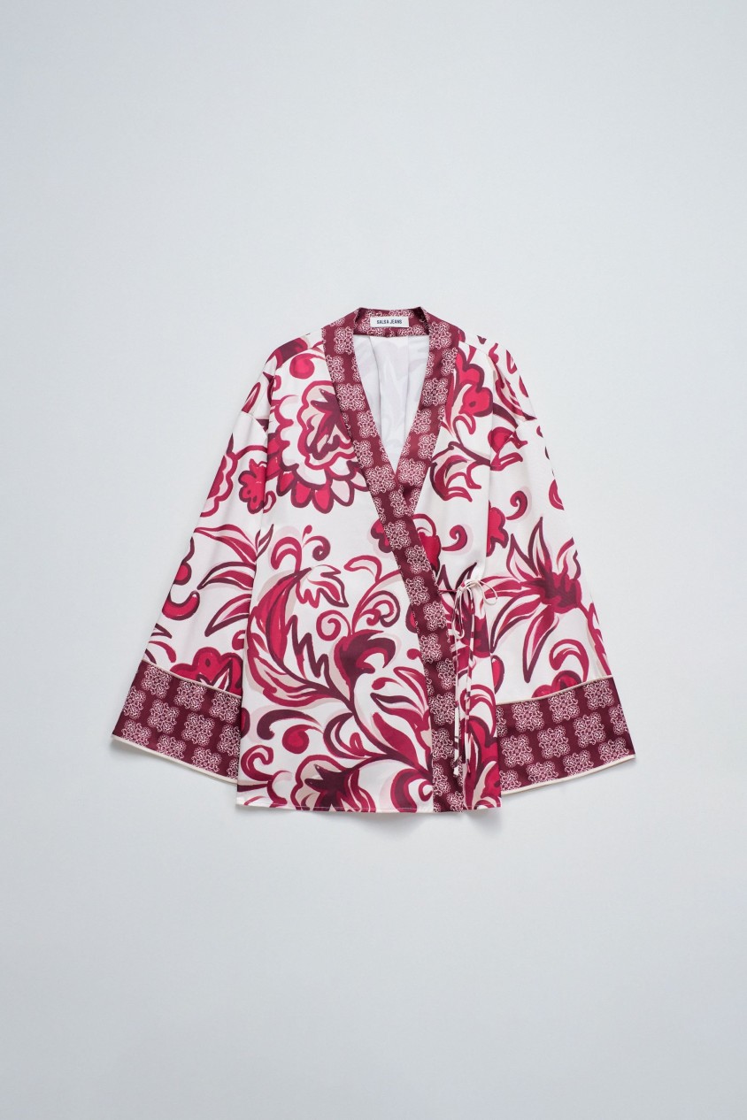 KIMONO À IMPRIMÉ FLORAL