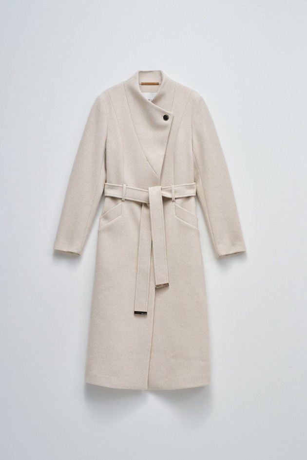 GRACE LANGE WOLLJACKE MIT GÜRTEL