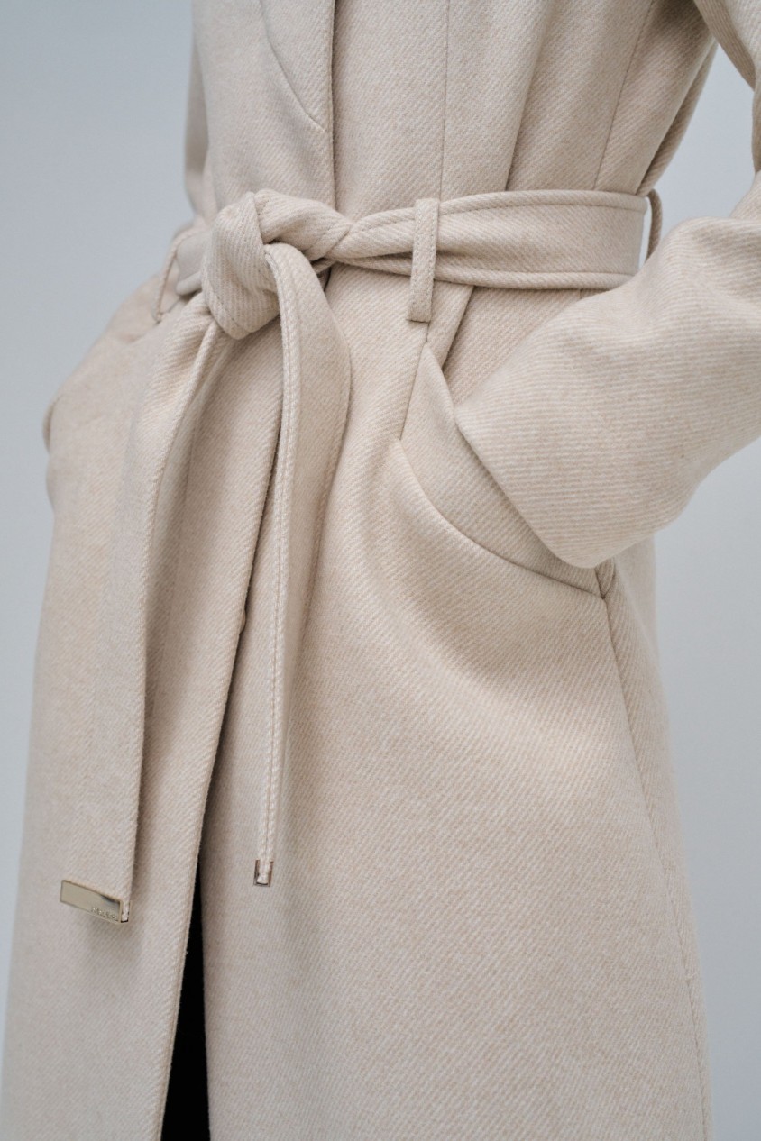 GRACE LONG WOOLLEN COAT WITH BELT