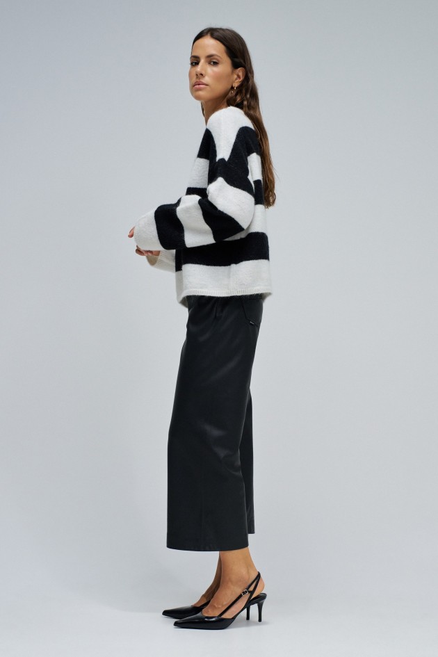 PULL AVEC LAINE ET MOHAIR À RAYURES
