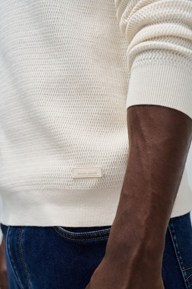 TEXTURED KNIT SWEATER