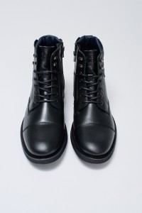 LEATHER LACE-UP BOOTS