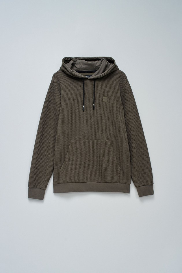 TEXTURED KNIT HOODIE