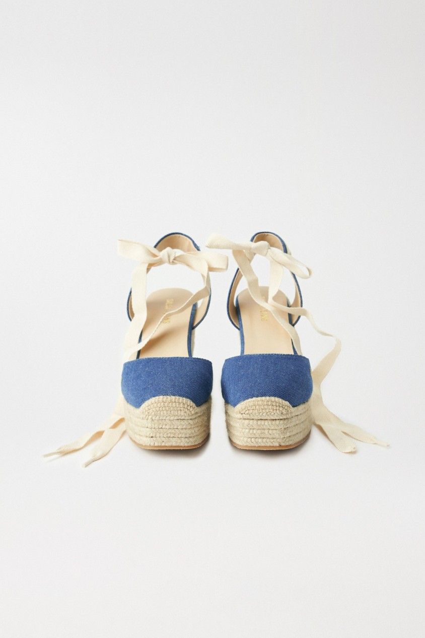 ESPADRILLES À TALON COMPENSÉ EN DENIM