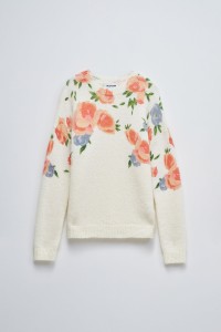 WOOL AND MOHAIR JUMPER WITH FLORAL PRINT
