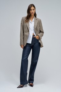 FAITH PUSH IN STRAIGHT LEATHER EFFECT JEANS