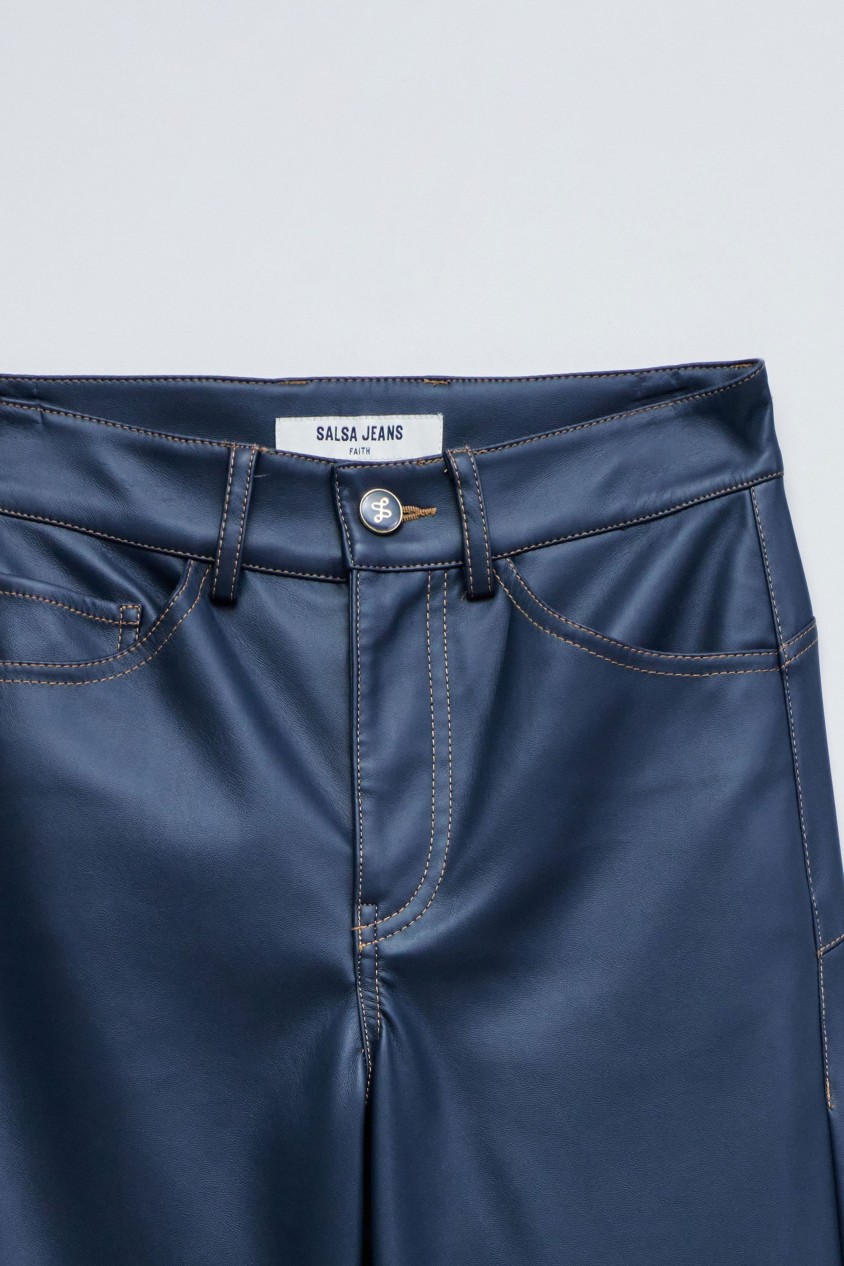 JEAN FAITH PUSH IN DROIT EFFET CUIR