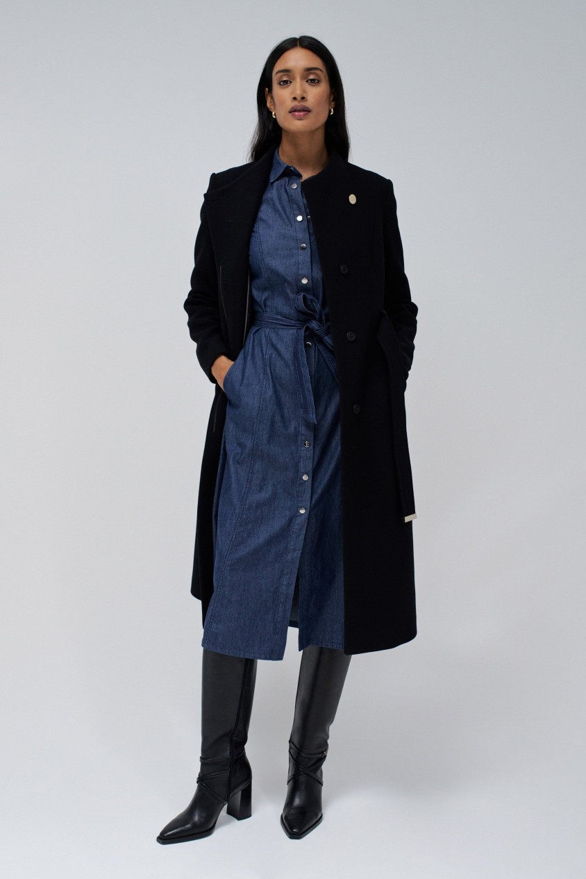 LONG GRACE WOOLLEN COAT WITH BELT