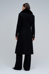 WOOLLEN COAT WITH FUR COLLAR