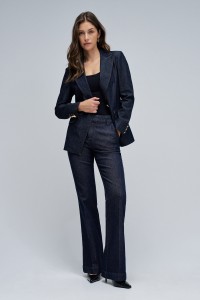 CHINO FLARE IN LIGHTDENIM TROUSERS