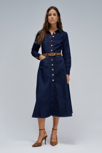 MIDI DENIM KLEID