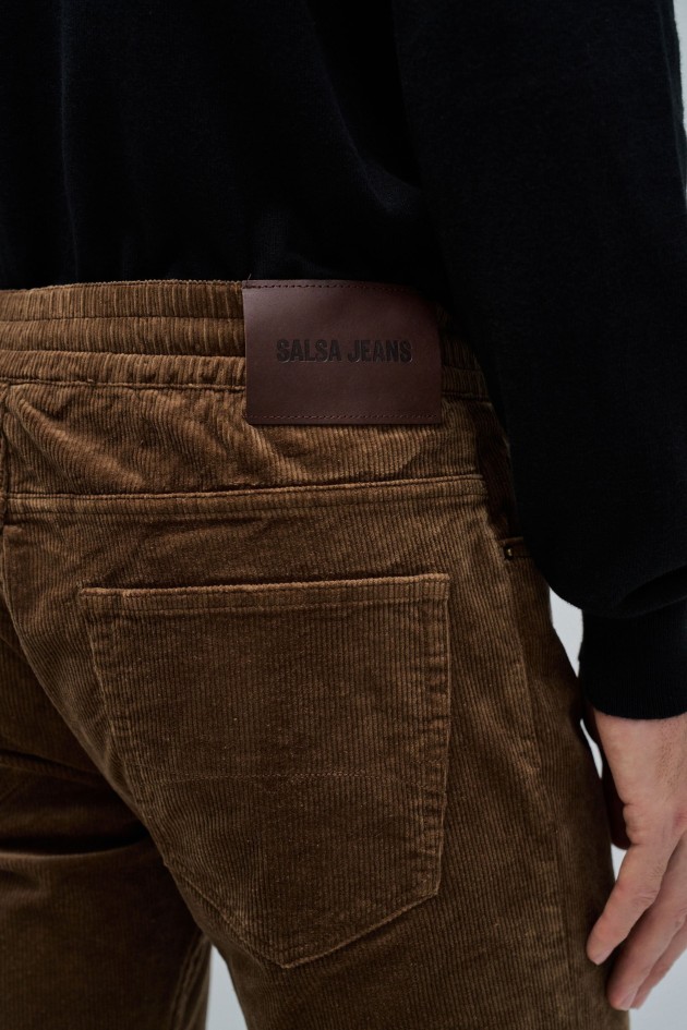 REGULAR FIT JOGGERS TROUSERS IN CORDUROY