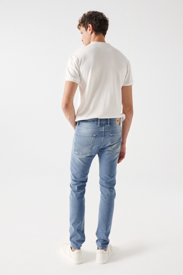 SKINNY VINTAGE WASH DENIM JEANS