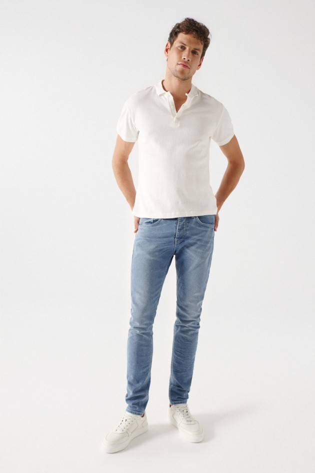 SKINNY VINTAGE WASH DENIM JEANS