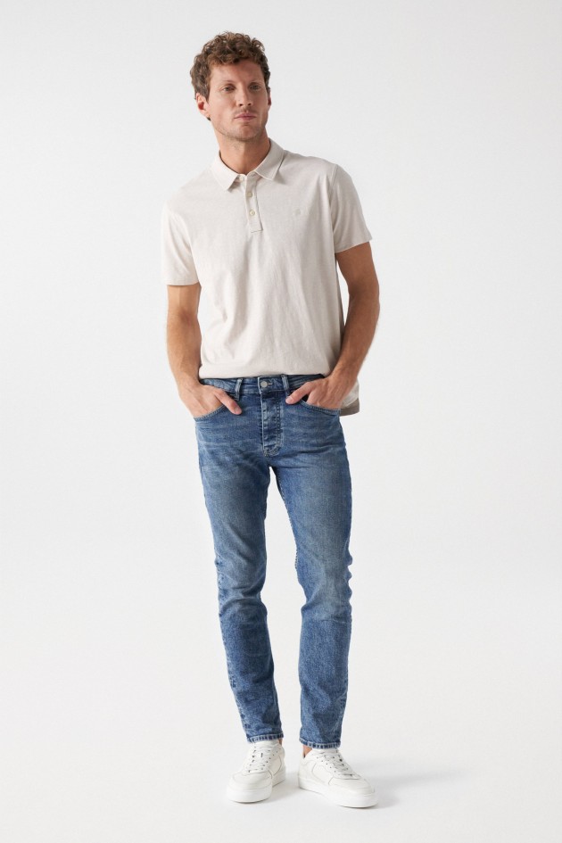 SLIM FIT VINTAGE WASH JEANS