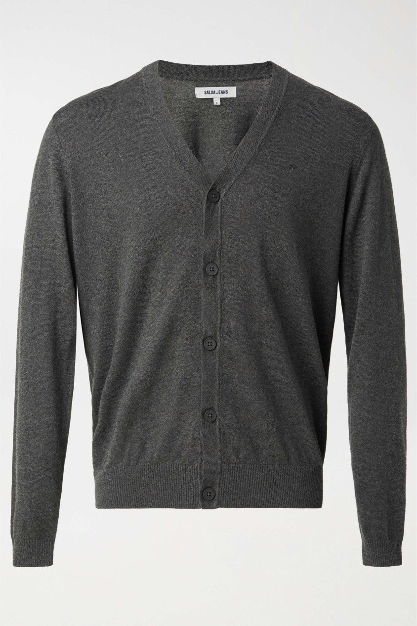 COTTON CASHMERE LIGHT KN, DARK GREY, XXL