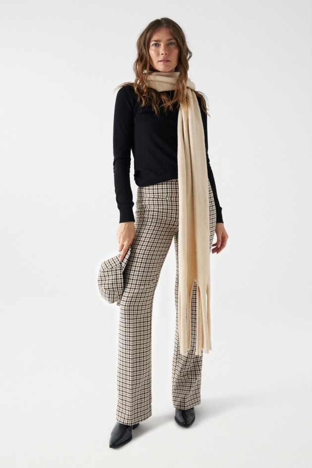 PANTALON PIED-DE-POULE STRAIGHT