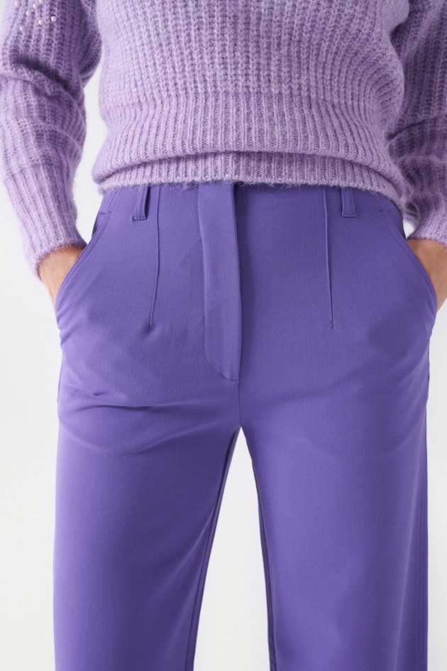 STRAIGHT FABRIC TROUSERS