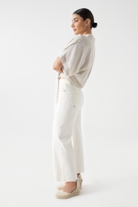 LINEN SHIRT WITH FRONT KNOT