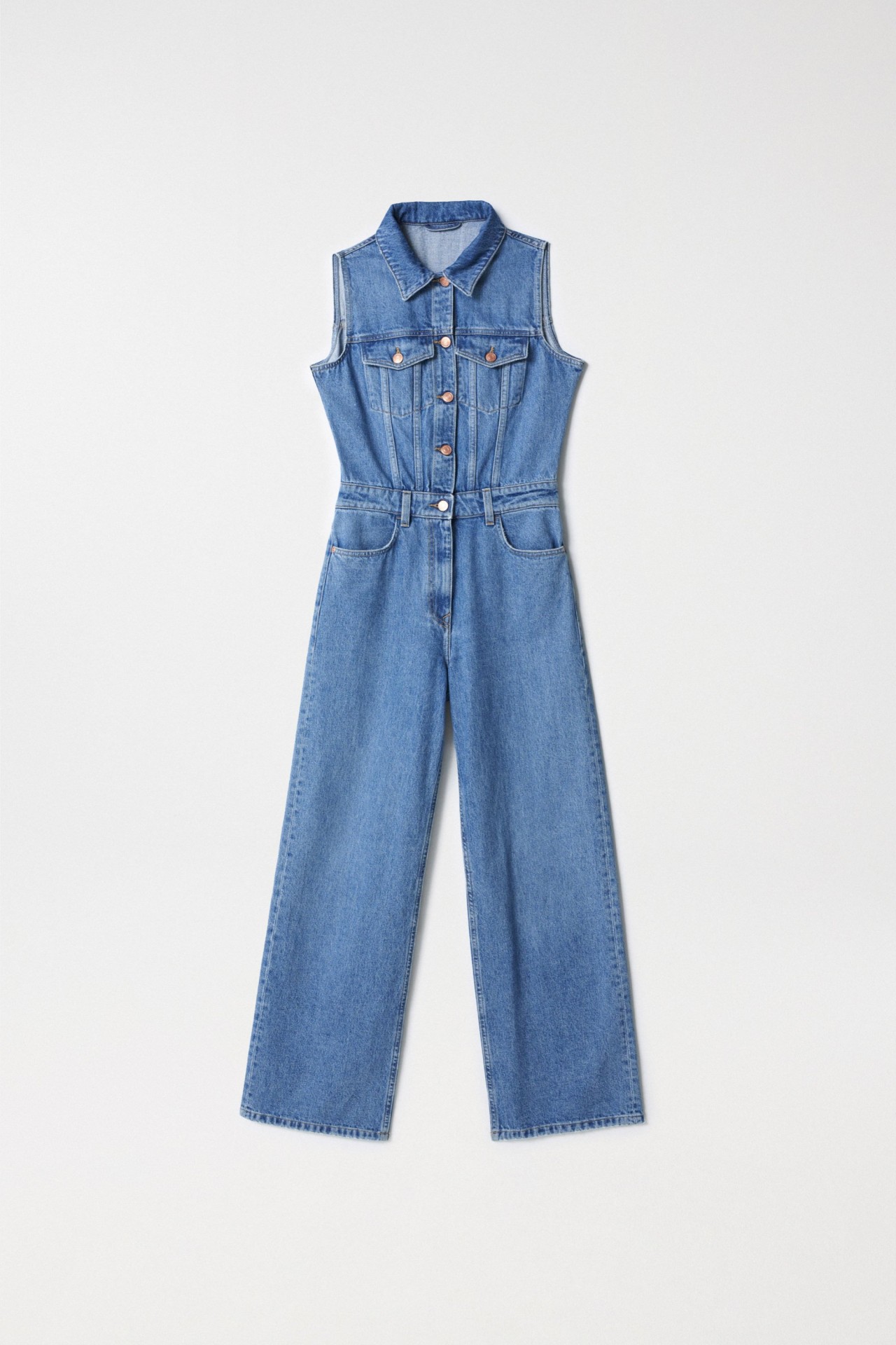 DENIM JUMPSUIT TRUE WIDE LEG
