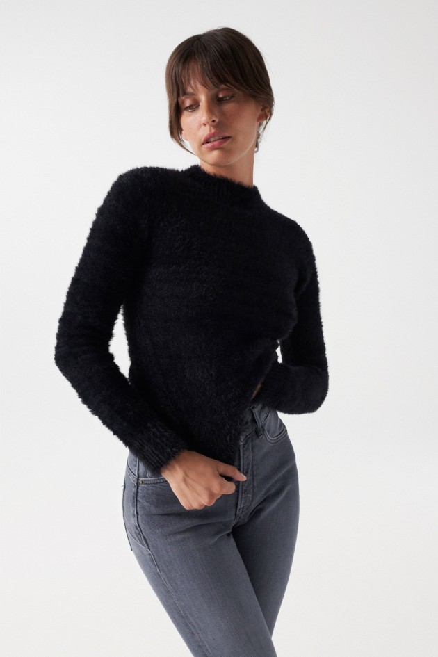 FUR EFFECT KNIT JUMPER