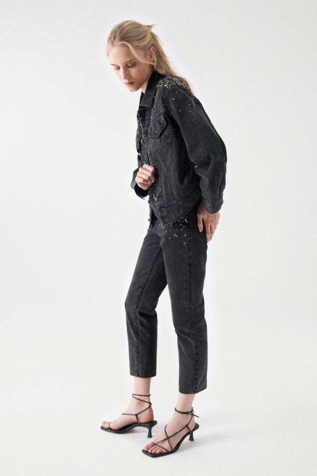 DENIM JACKET WITH SHINY APPLIQUÉS