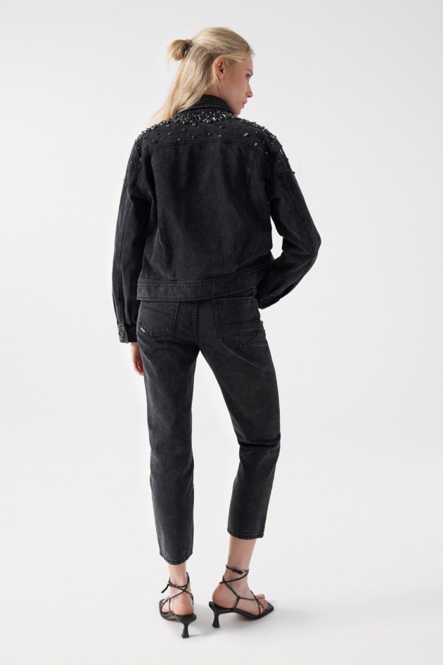 DENIM JACKET WITH SHINY APPLIQUÉS