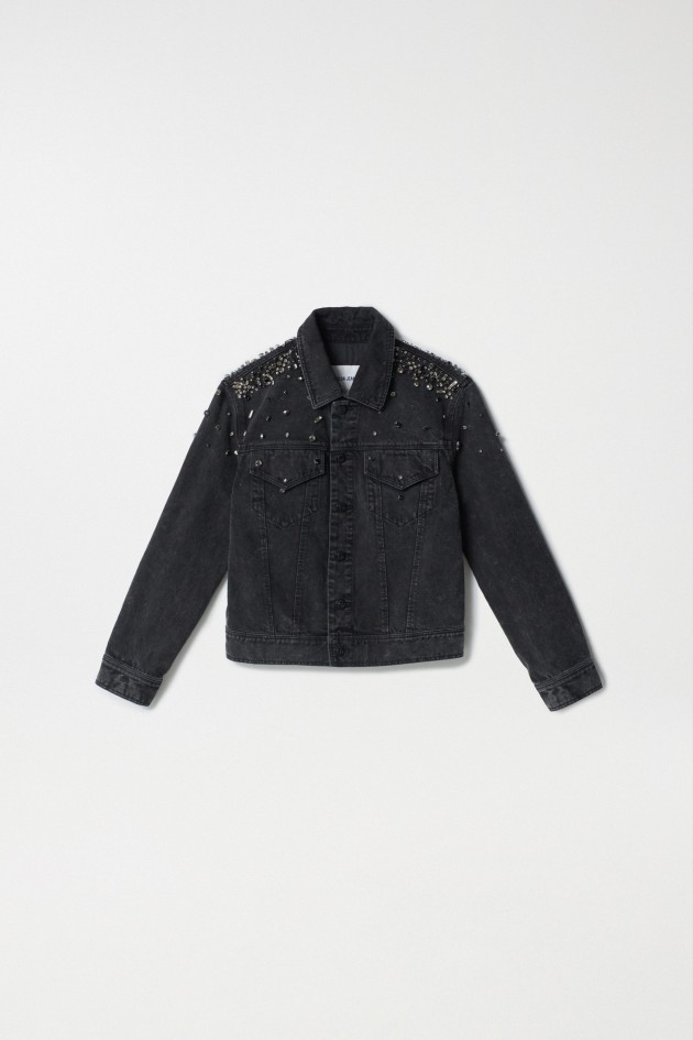 DENIM JACKET WITH SHINY APPLIQUÉS