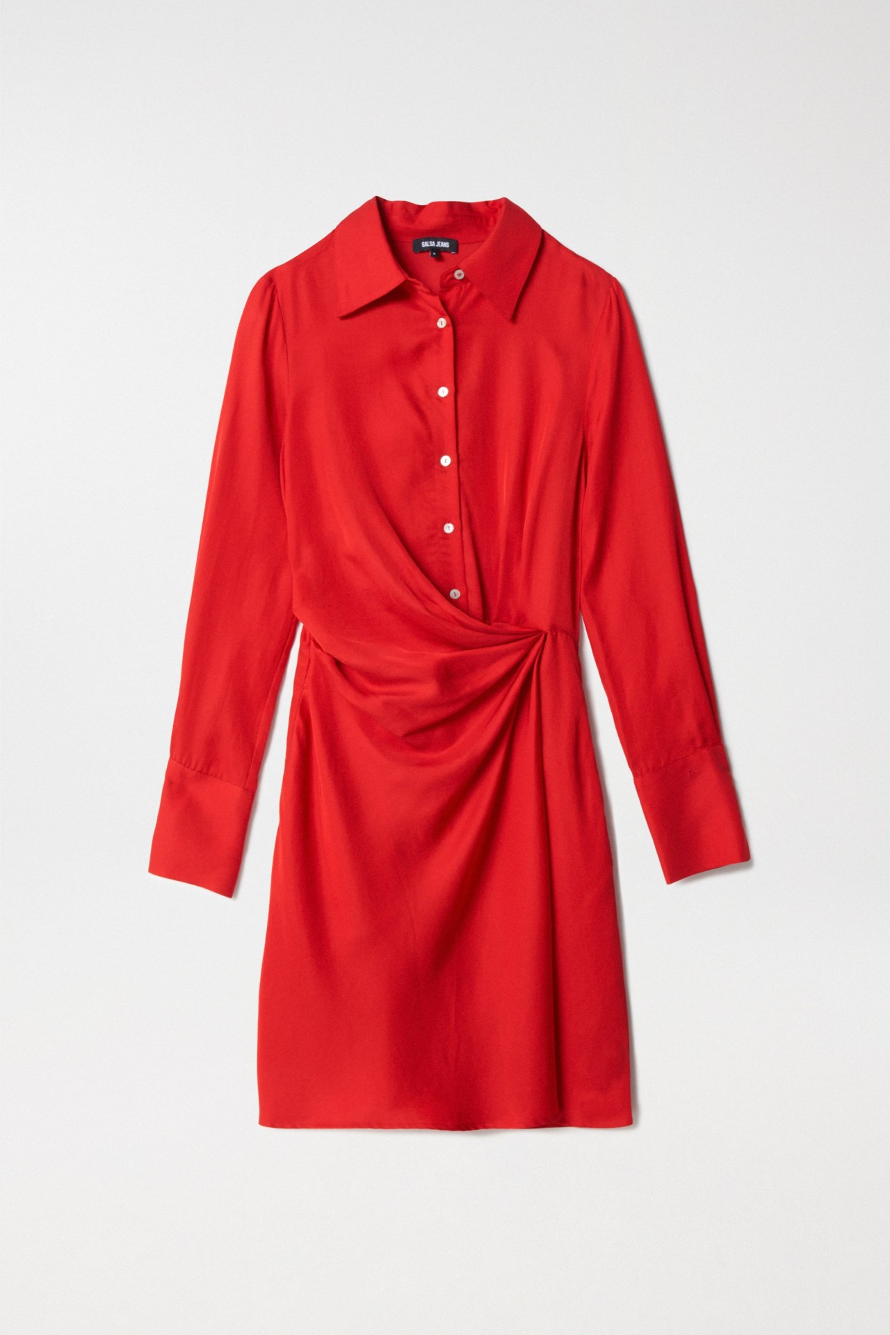 SHORT SATIN-FEEL DRESS