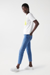 LIMETTENGRNES BEDRUCKTES T-SHIRT