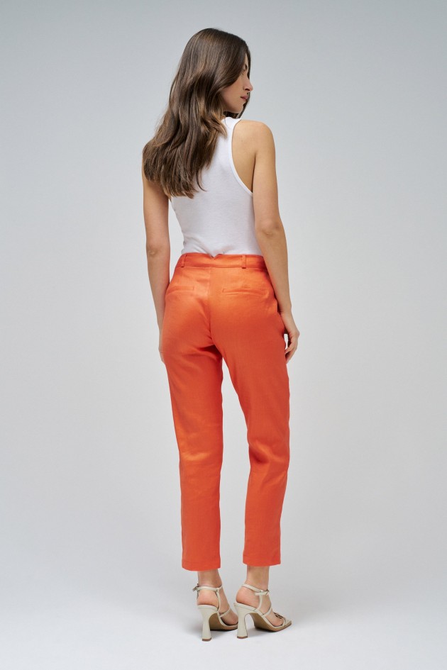LINEN CHINO TROUSERS