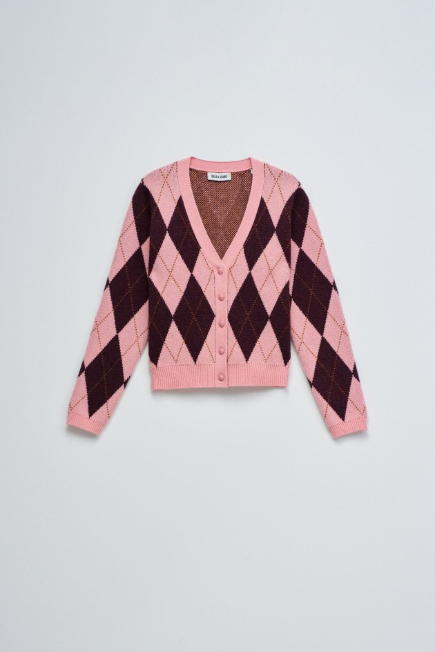 CARDIGAN WITH CHECK PATTERN