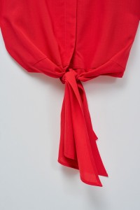 SHIRT IN LIGHTDENIM WITH BOW AT THE HEM