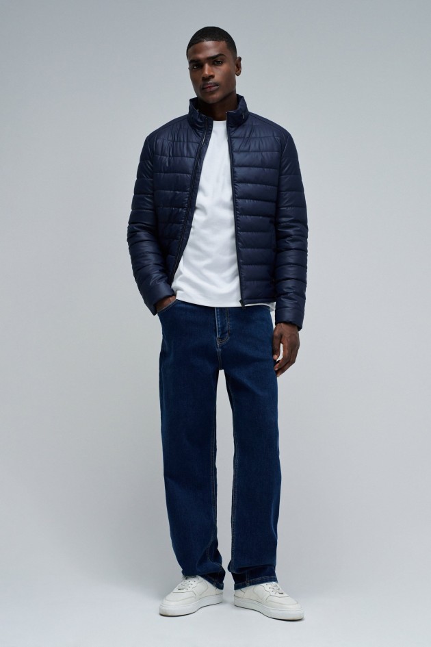 PUFFER JACKET LEATHER EFFECT