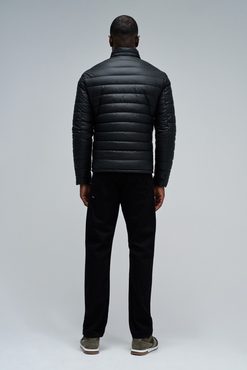 PUFFER JACKE LEDEREFFEKT