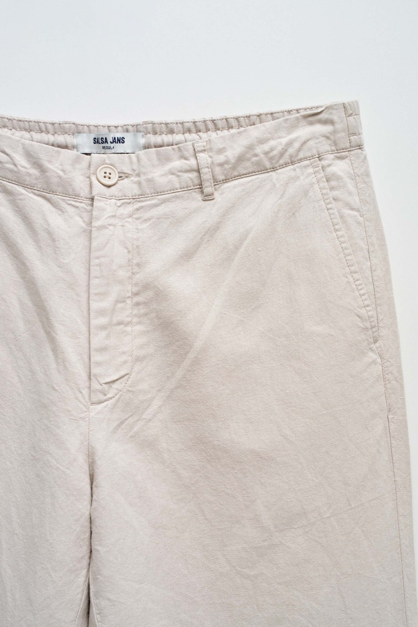 CHINO TROUSERS WITH LINEN BLEND