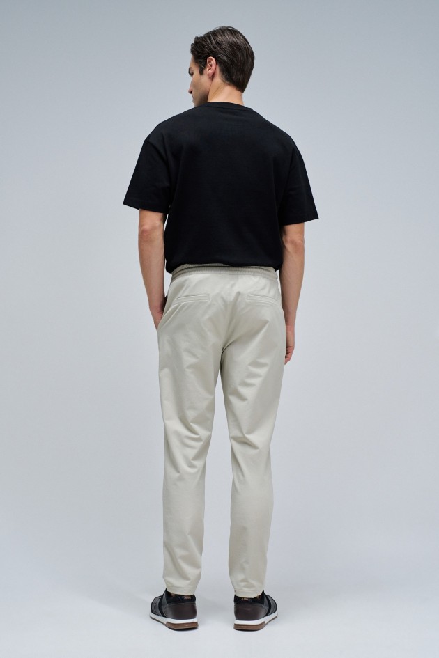 SLIM FIT JOGGERS TROUSERS IN FABRIC