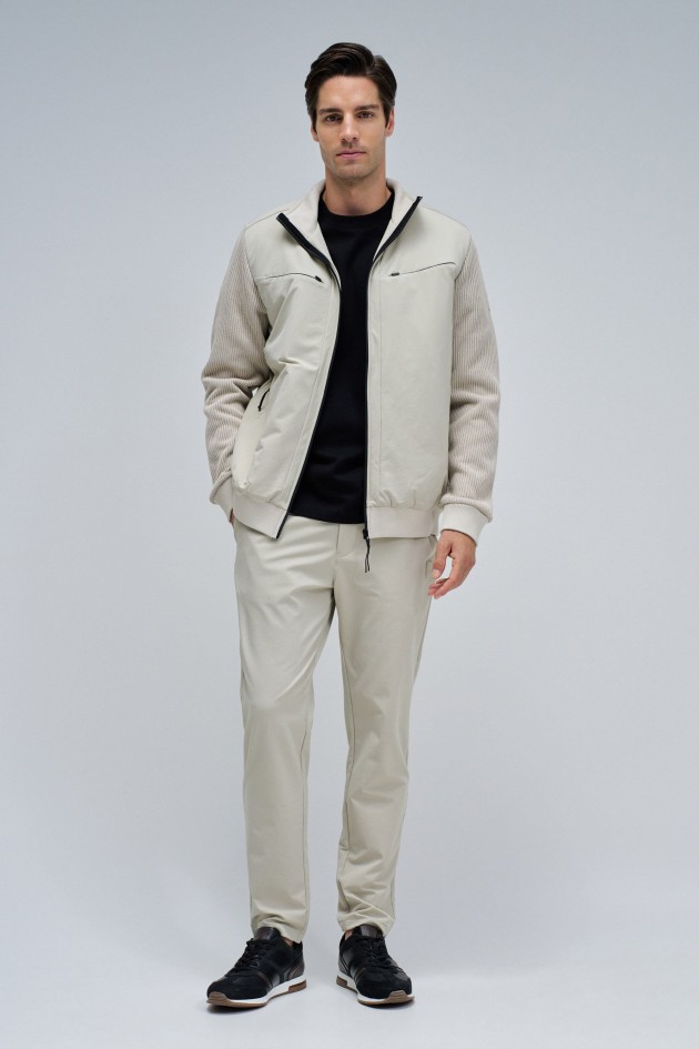 SLIM FIT JOGGERS TROUSERS IN FABRIC