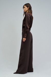 PANTALON EN TISSU AVEC JAMBE WIDE