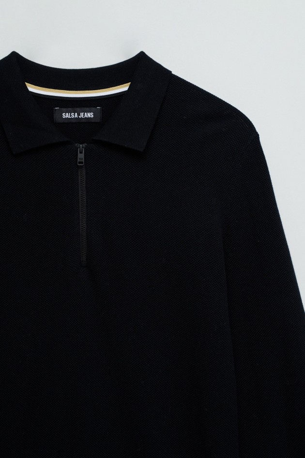 KNIT SWEATER WITH HALF ZIP