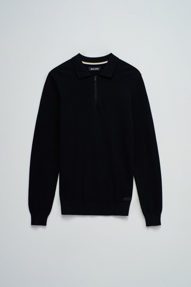 KNIT SWEATER WITH HALF ZIP