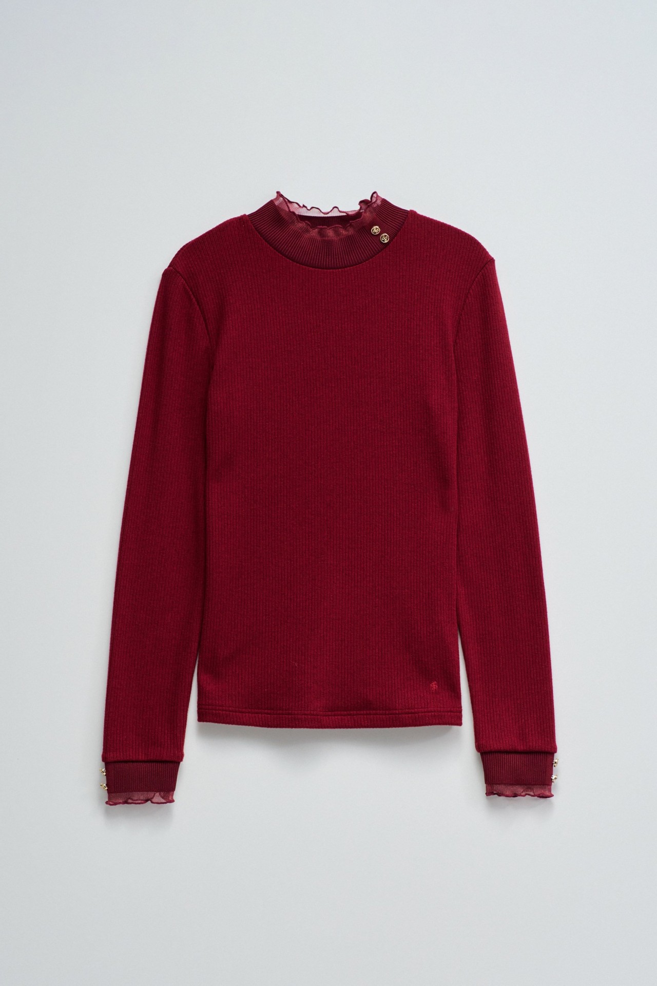 JERSEY DE PUNTO CON CUELLO DE TUL